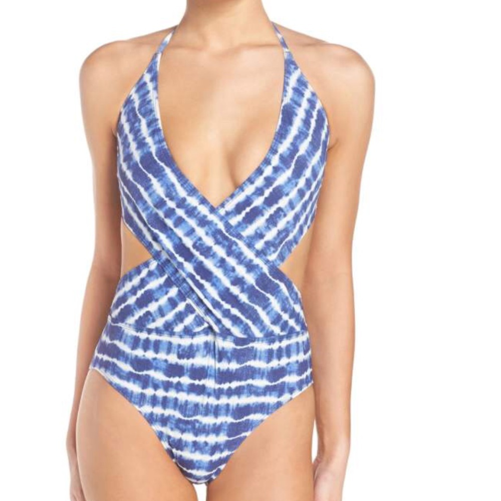 Tory Burch Tie Dye Wrap One Piece